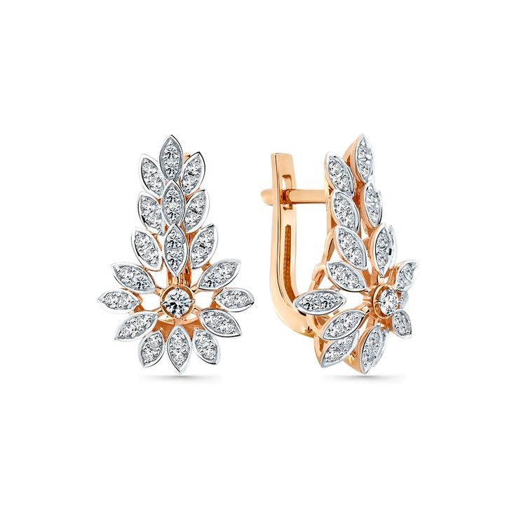 Rose Gold Floral Diamond Drops