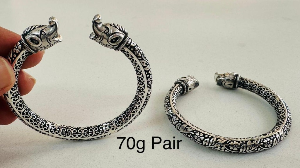 Silver Ornate Bangle