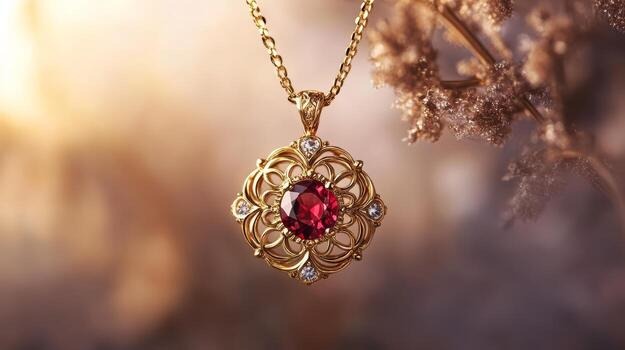 Artisan Ruby Pendant — sterling silver with genuine ruby 